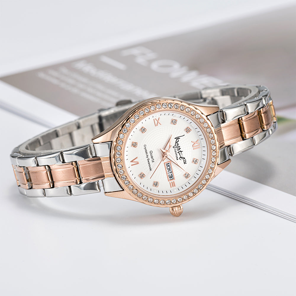 Lustrous Dual Tone Watch Embellished With SWAROVSKI® Crystals