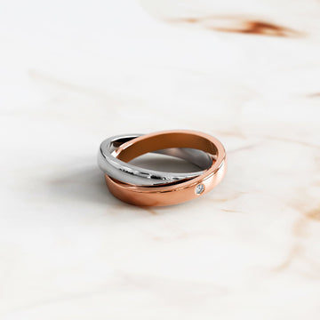Krystal Couture Circle Bond Dual Tone Ring