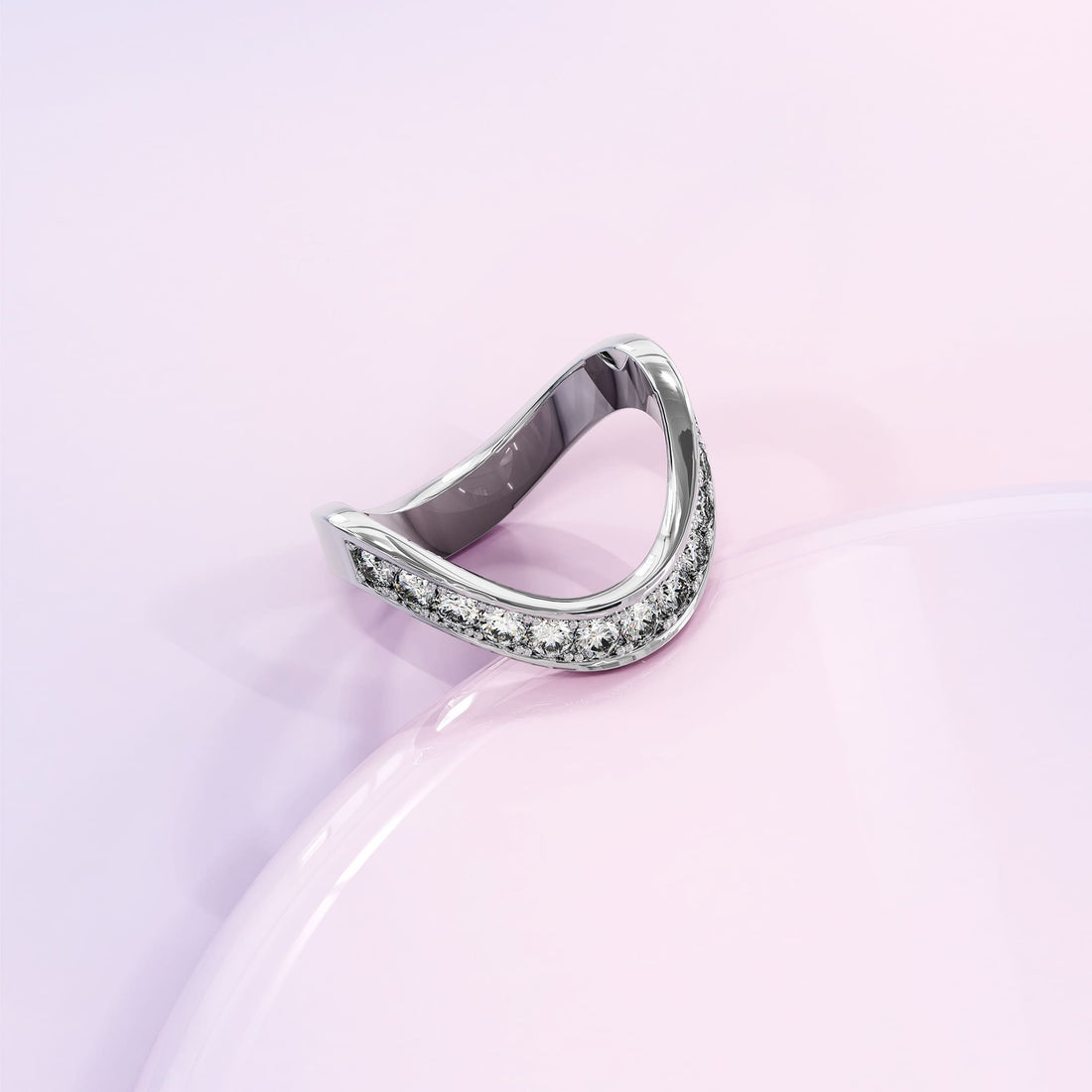 Contortion Ring Embellished With SWAROVSKI¬Æ Crystals White Gold