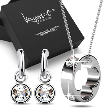 Boxed Necklace and Earrings Set Embellished with SWAROVSKI® Crystals