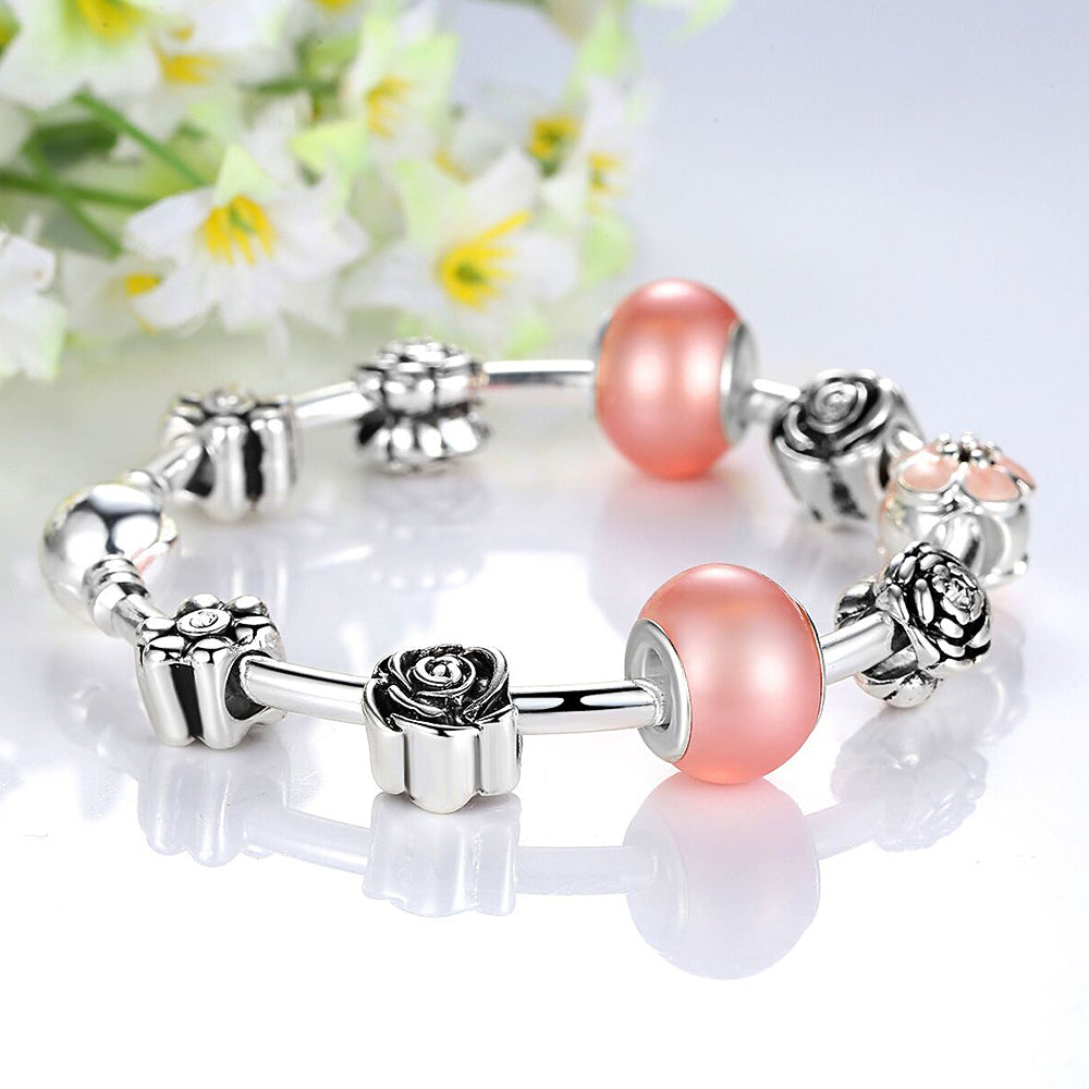 Pandora Inspired Full Set Beaded Charm Bracelet