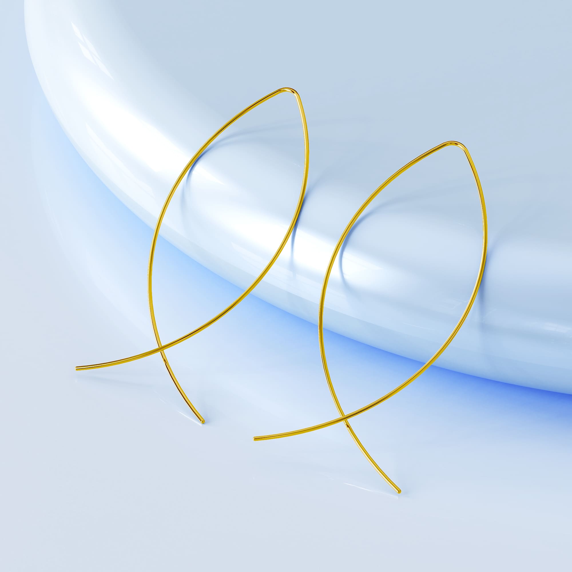 Fish Curved Threader Earrings