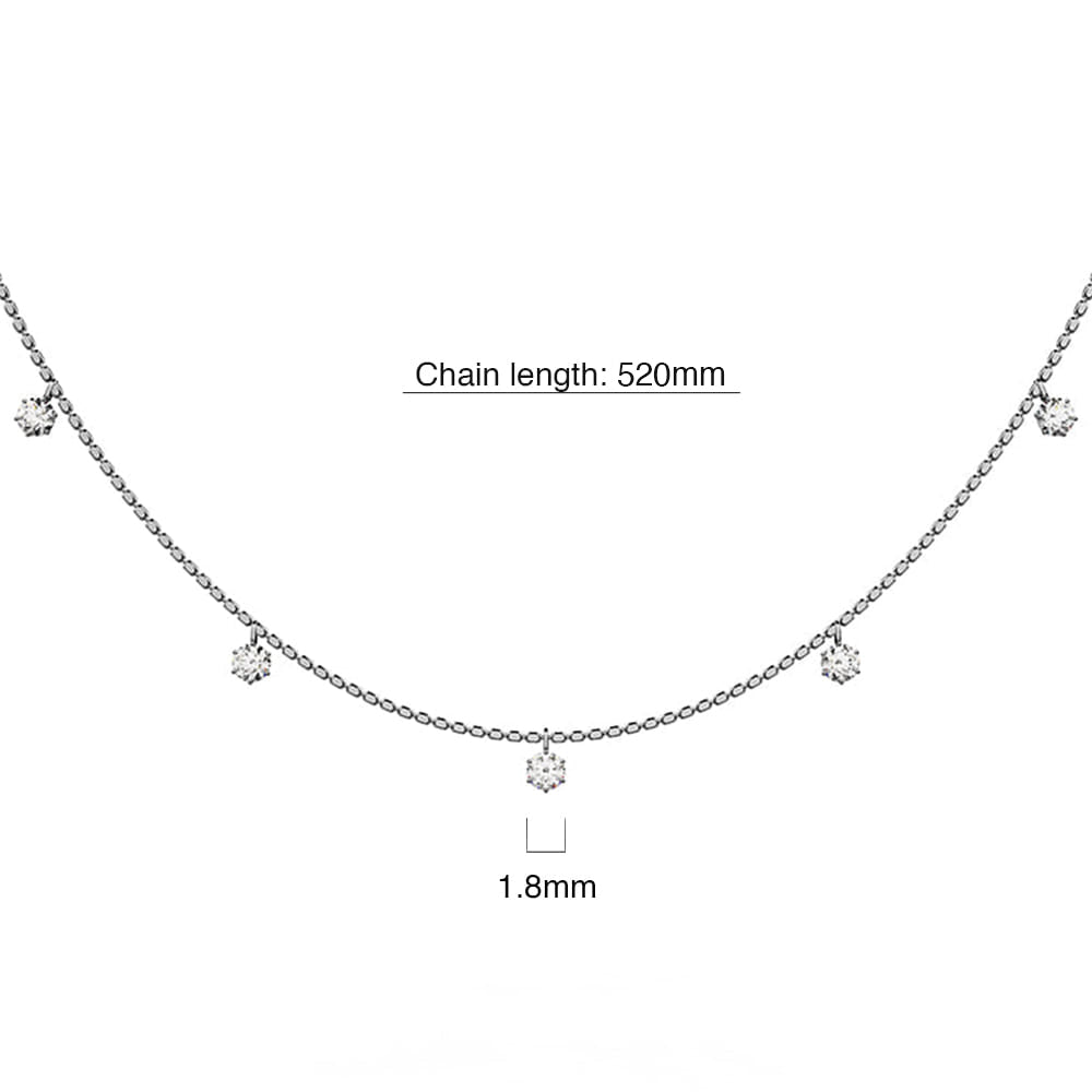 Dainty Dream Diamond Necklace Encased in Platinum