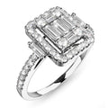 Radiant Chaos Diamond Ring Encased in 18k White Gold
