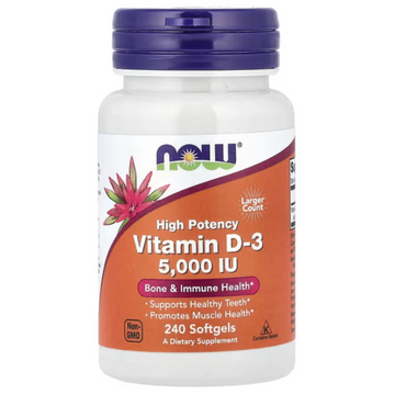 Now Vitamin D-3 5000IU 240 Capsules