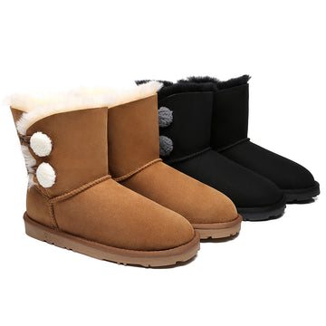 EVERAU® UGG Women Mini Twin Button Boots Espina #EA3063