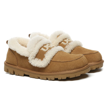 AUSTRALIAN SHEPHERD® UGG Slippers Women Sheepskin Wool Ankle Rilee Loafers