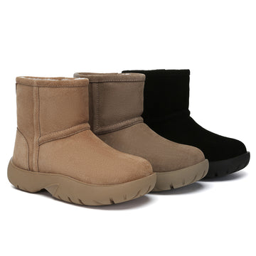 AUSTRALIAN SHEPHERD® UGG Boots Sheepskin Wool Mid Calf Chunky Short Classic Salma