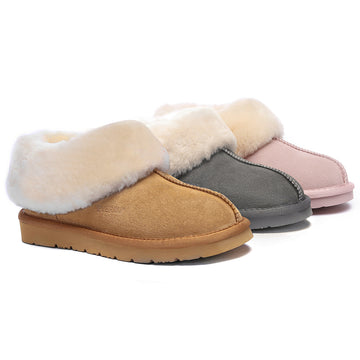 EVERAU® UGG Slippers Sheepskin Wool Suede Ankle Homey