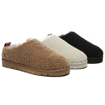 EVERAU® UGG Slippers Sheepskin Wool Plush Ankle Teddycozy