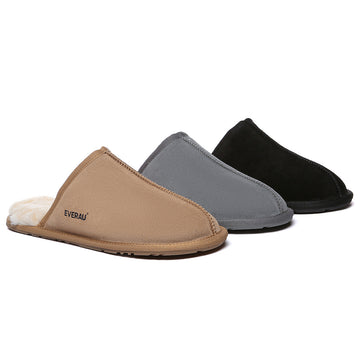 EVERAU® UGG Slippers Men Sheepskin Wool Scuff Bennett