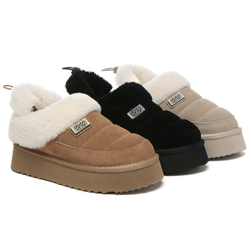 UGG EVERAU® Slippers Women Removable Wool Strap Drawstring Slingback Platform Paige