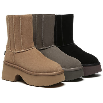 UGG EVERAU® Boots Short Zipper Chunky Platform Yuana