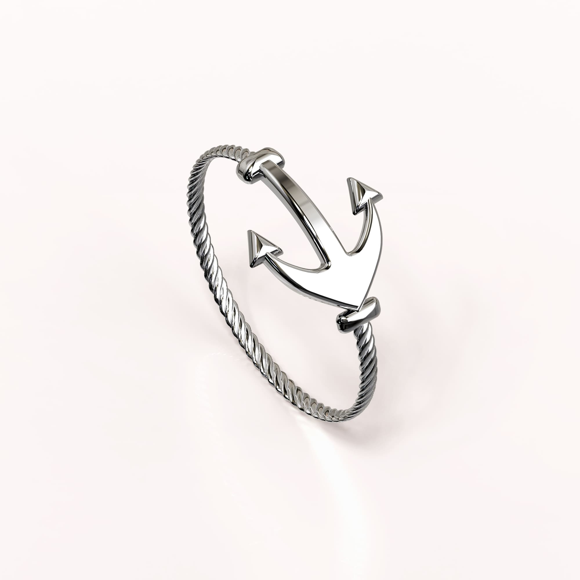 Solid 925 Sterling Silver Anchor Fashion Ring