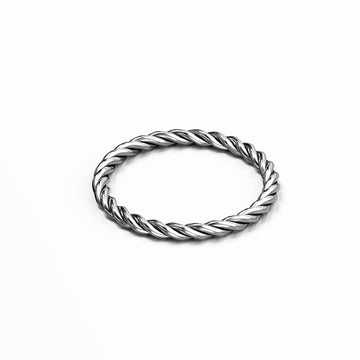 Solid 925 Sterling Silver Twisted Rope Band