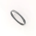 Solid 925 Sterling Silver Oxidized Twisted Line Stackable Ring