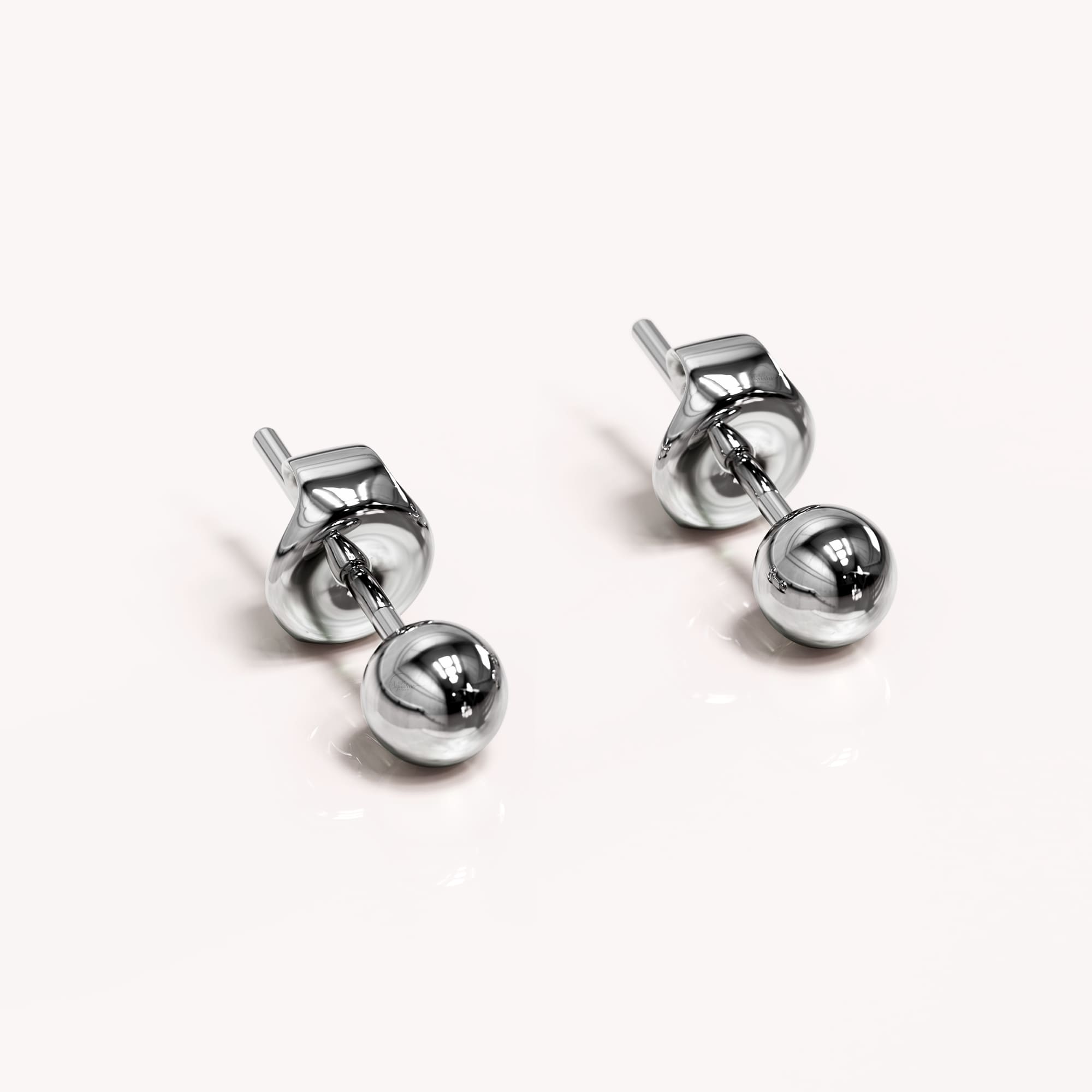 Solid 925 Sterling Silver Silver Ball Stud 3.5mm