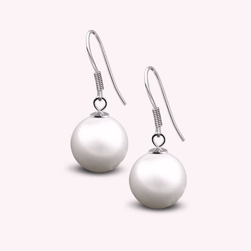 Solid 925 Sterling Silver Lady Pearl Earrings
