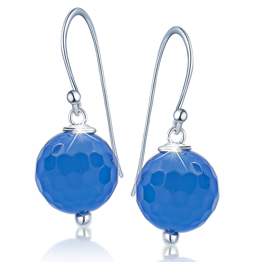 Solid 925 Sterling Silver Ms. Blue Earrings-1