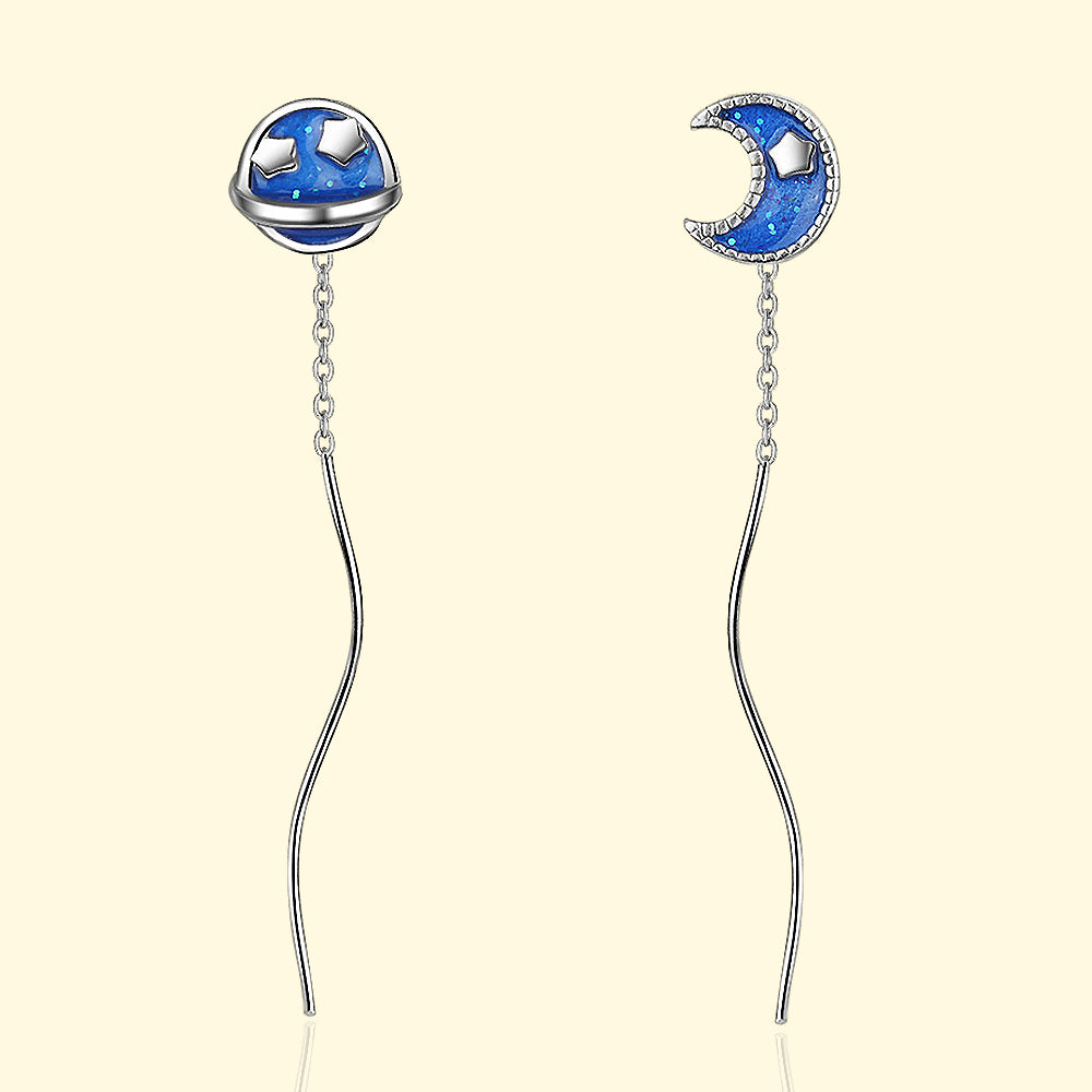 Blue Cosmos Dangle Earrings - Brilliant Co