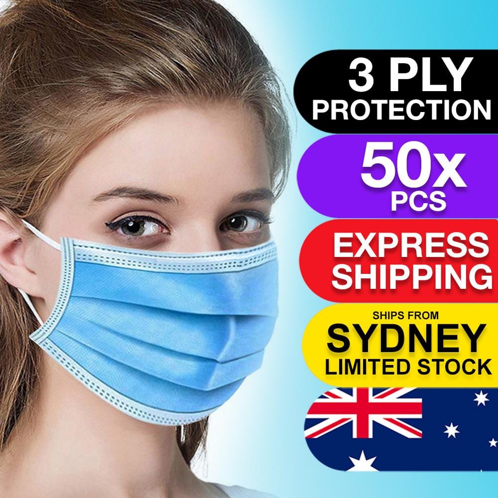 50Pk 3 Layer Protective Disposable Single Packing Face Masks Medical G