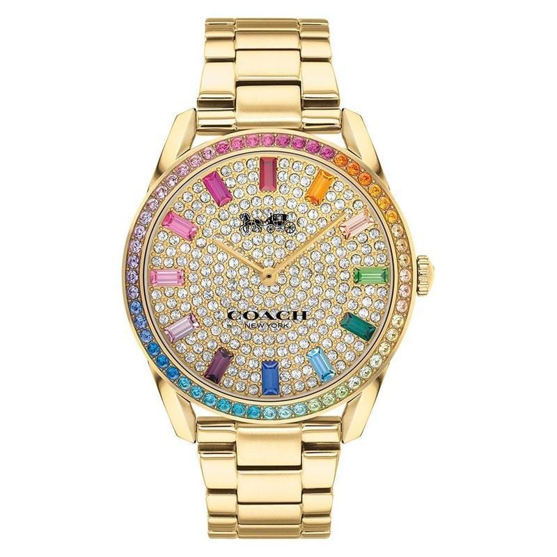 Coach Preston Rainbow Crystal and Gold Steel Women's Watch - Brilliant Co
