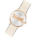 Coach Perry Chalk Leather Silver White Dial Women's Watch - Brilliant Co