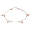 String of Four Hearts For Her Feet Jewellery Rose Gold Layered Anklet - Brilliant Co