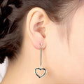 Heart-Shaped Charming Earrings For Women Black - Brilliant Co