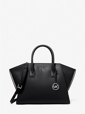 Michael Kors Avril Large Leather Top-Zip Satchel