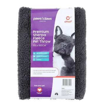 Paws & Claws  SHERPA PET BLANKET - CHARCOAL - Brilliant Co