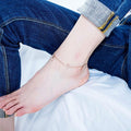 My Heartbeat and Love Rose Gold Layered Anklet - Brilliant Co