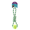 Paws & Claws  GREEN ROPE & TENNIS BALL TUGGER 3PCS - Brilliant Co