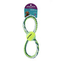 Paws & Claws  GREEN ROPE & TENNIS BALL TUGGER 3PCS - Brilliant Co