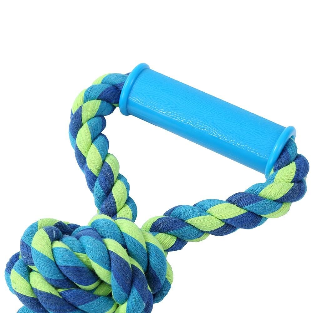 Paws & Claws TWIN KNOTTED ROPE TUGGER TOY WITH HANDLE