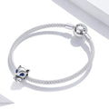 925 Sterling Silver Charms Solid 925 Sterling Silver Blue Eyed Fox Pandora Inspired Charm
