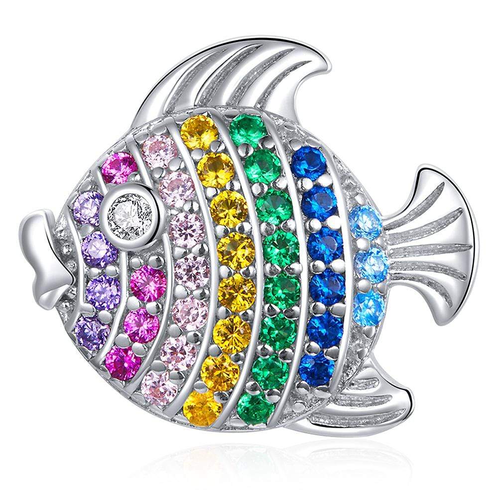 Solid 925 Sterling Silver Rainbow Fish Pandora Inspired Charm