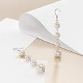 Solid 925 Sterling Silver Cascade Earrings Embellished with  Swarovski crystals Pearls