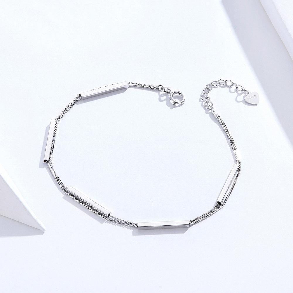 Solid 925 Sterling Silver Modern Minimalist Bracelet