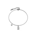 Solid 925 Sterling Silver Initial Crystal Personalised Alphabet Letter Bracelet Silver