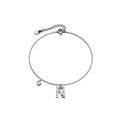 Solid 925 Sterling Silver Initial Crystal Personalised Alphabet Letter Bracelet Silver