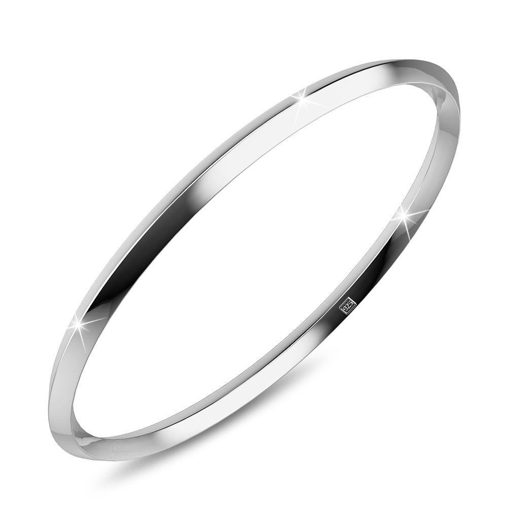 Solid 925 Sterling Silver Bangle of Simplicity