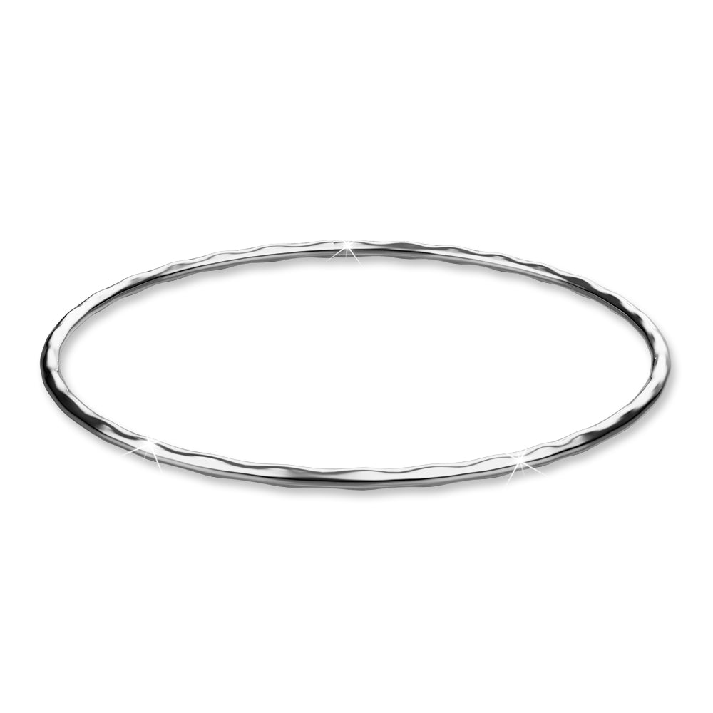 Solid 925 Sterling Silver Simple Round Bangle