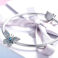 Solid 925 Sterling Silver Blue Butterfly Animal Pandora Inspired Charm - Brilliant Co