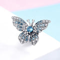 Solid 925 Sterling Silver Blue Butterfly Animal Pandora Inspired Charm - Brilliant Co