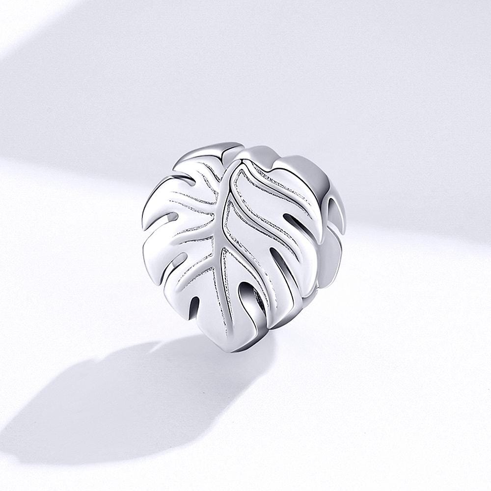 Solid 925 Sterling Silver Palm Leaf Pandora Inspired Charm - Brilliant Co