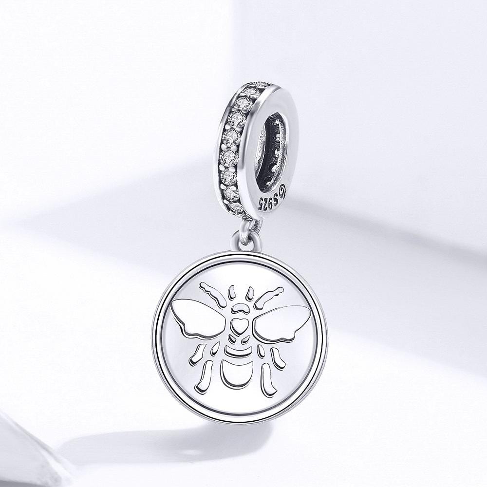 Solid 925 Sterling Silver Bee Animal Stamp Pandora Inspired Charm - Brilliant Co