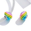 Solid 925 Sterling Silver Color Rainbow Palette Pandora Inspired Charm