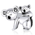 Solid 925 Sterling Silver Baby and Mama Koala Animal Pandora Inspired Charm - Brilliant Co