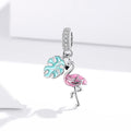 Solid 925 Sterling Silver Flamingo Animal Pandora Inspired Charm